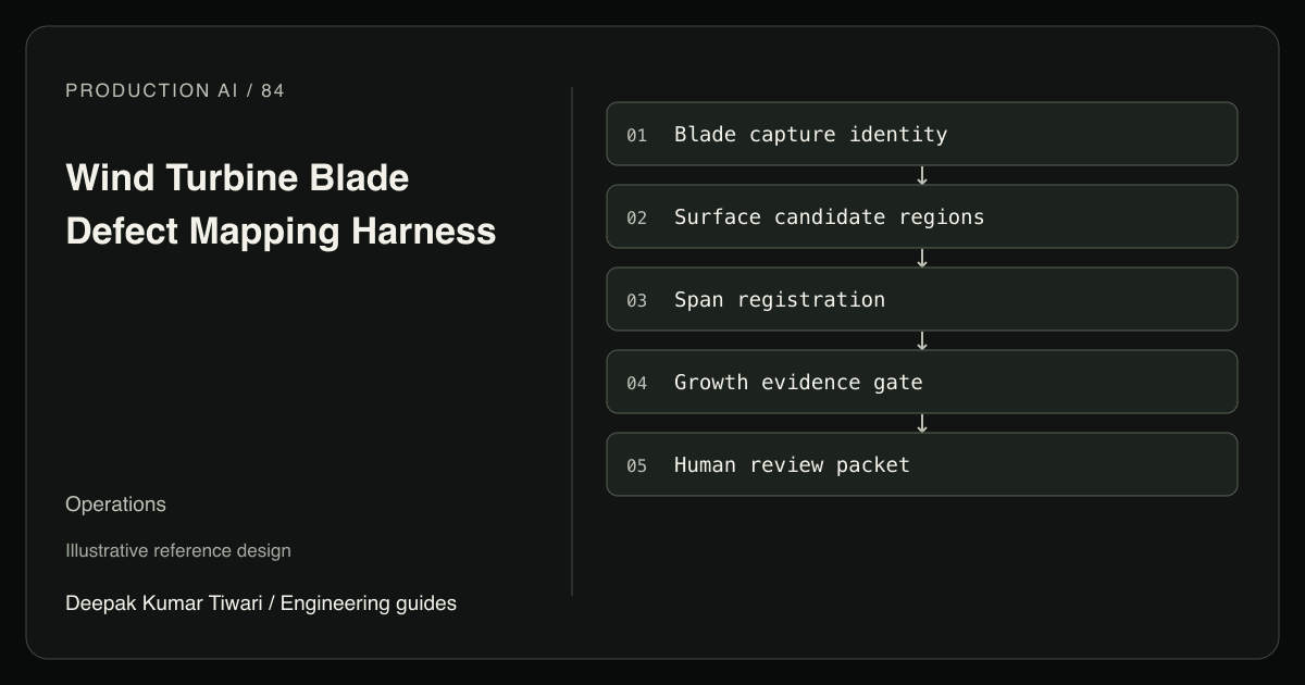 Reference workflow: Blade capture identity; Surface candidate regions; Span registration; Growth evidence gate; Human review packet.